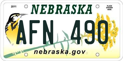 NE license plate AFN490