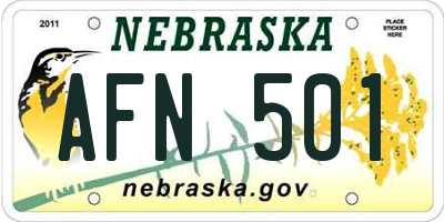 NE license plate AFN501