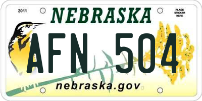 NE license plate AFN504