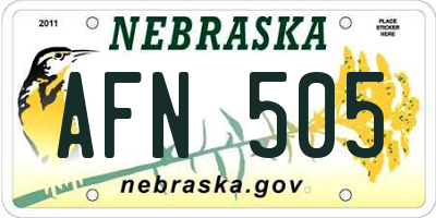 NE license plate AFN505