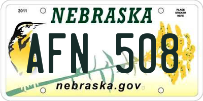 NE license plate AFN508