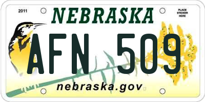NE license plate AFN509