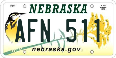NE license plate AFN511