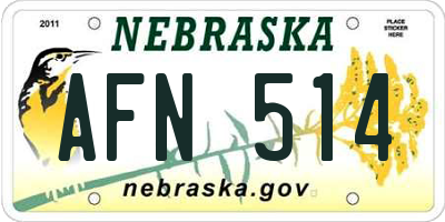 NE license plate AFN514