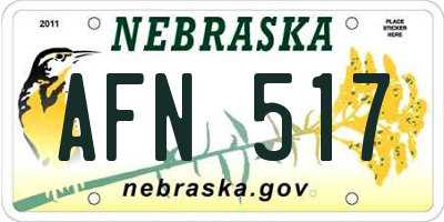 NE license plate AFN517