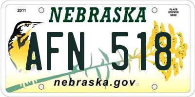 NE license plate AFN518