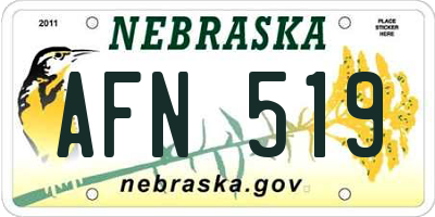 NE license plate AFN519