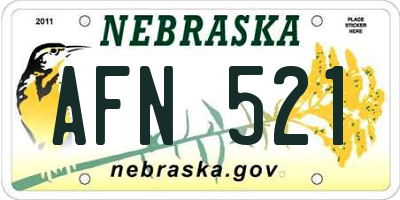 NE license plate AFN521