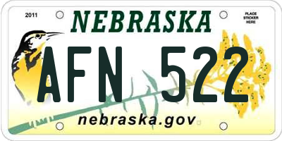 NE license plate AFN522