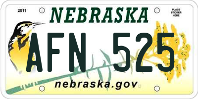 NE license plate AFN525