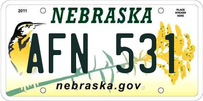 NE license plate AFN531