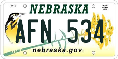 NE license plate AFN534