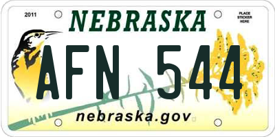 NE license plate AFN544