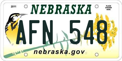 NE license plate AFN548