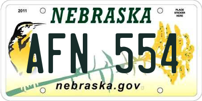 NE license plate AFN554