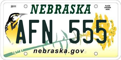 NE license plate AFN555