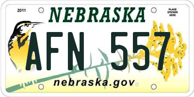NE license plate AFN557