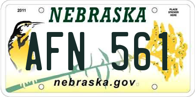 NE license plate AFN561