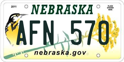 NE license plate AFN570