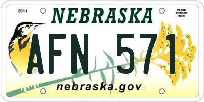 NE license plate AFN571