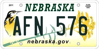 NE license plate AFN576