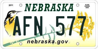 NE license plate AFN577