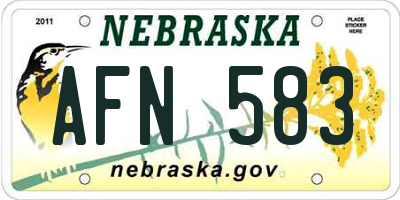 NE license plate AFN583