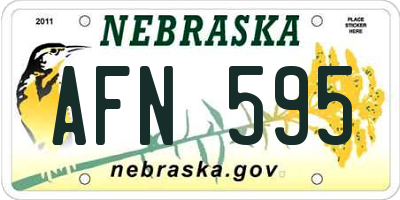 NE license plate AFN595
