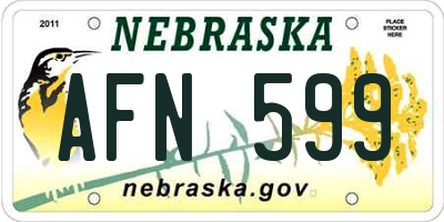 NE license plate AFN599