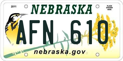 NE license plate AFN610