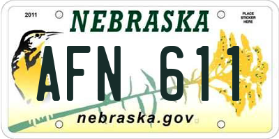 NE license plate AFN611