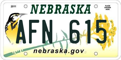 NE license plate AFN615