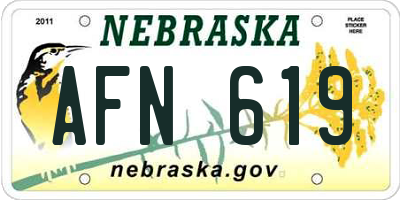 NE license plate AFN619