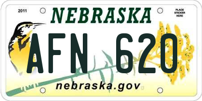 NE license plate AFN620