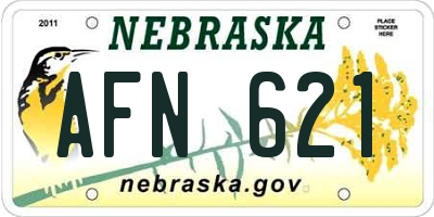 NE license plate AFN621