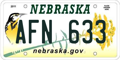 NE license plate AFN633