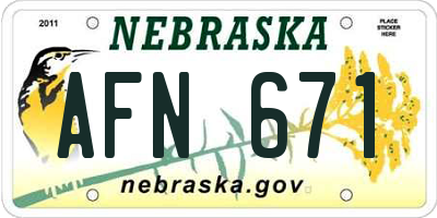 NE license plate AFN671