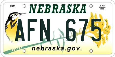NE license plate AFN675