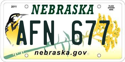 NE license plate AFN677