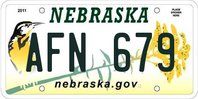 NE license plate AFN679