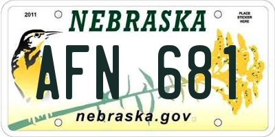 NE license plate AFN681