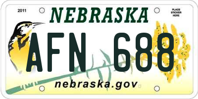 NE license plate AFN688