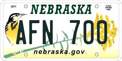 NE license plate AFN700