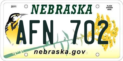 NE license plate AFN702