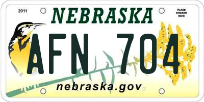 NE license plate AFN704