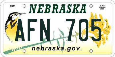NE license plate AFN705