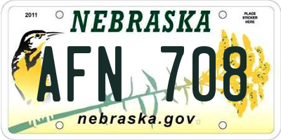 NE license plate AFN708
