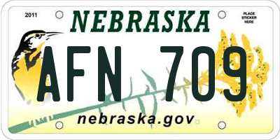 NE license plate AFN709