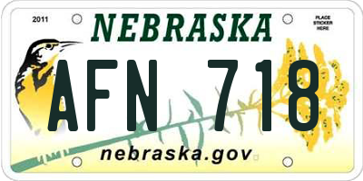 NE license plate AFN718