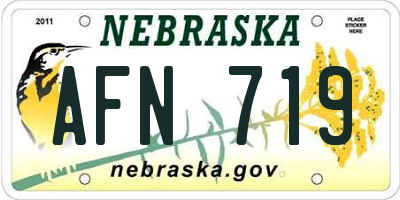 NE license plate AFN719